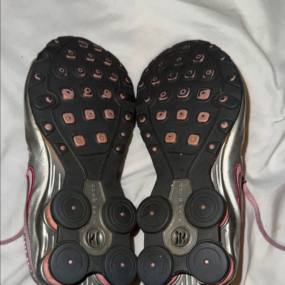 Nike Shox Women's Pink and Silver Athletic Shoes - Picture 9 of 12